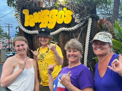 Next Stop was dinner at Huggo's on the Rocks where Brooke, Laura and myself learned to Hula dance, and we all had some great food.  I'll post the video from Marion if I get it.