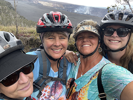 Next stop our ebike rental, and self guided tour through Volcano National Park.  When I booked our trip the volcano had some red molten lava flow and I was so looking forward to the experience of seeing that.  The flow stopped a few weeks before our trip, but just seeing the smoking active volcano was amazing.