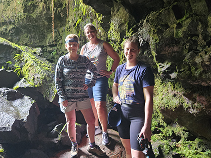 Our next stop was Kaumana Caves, which are actually lava tubes.  We packed our headlamps, and climbed on in for our adventure.