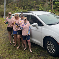 The flights were long, and our day even longer.  But in Oakland I passed out our MiniVan Babes t-shirts I made a few days before with some t-shirt pens, the cheapest t-shirts I could find at Wal-Mart, and a lot of creativity.  They were especially popular at the car rental agency (scroll through the above pic to see each one)